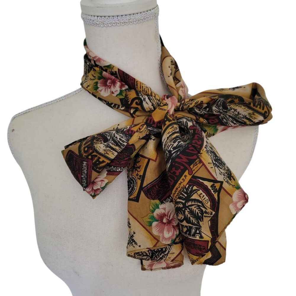 Vintage Womens Rectangle Scarf 100% Silk Korea Murray Aktie Colorful